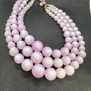 Lilac colored vintage beaded necklace